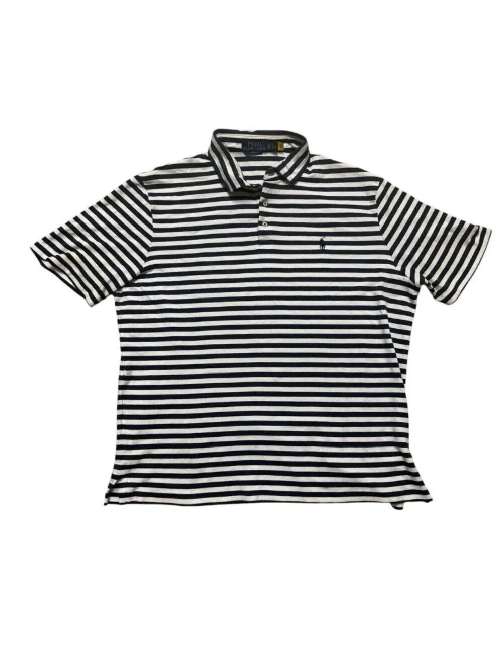 Polo Ralph Lauren Striped Polo Shirt XL Classic Fit Navy White